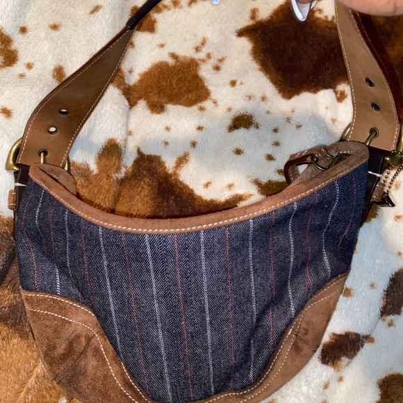New Suede/Denim Coach Bag - Picture 8 of 12